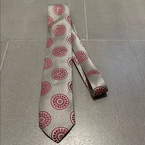Charvet Gray and Pink Patterned Men's Tie